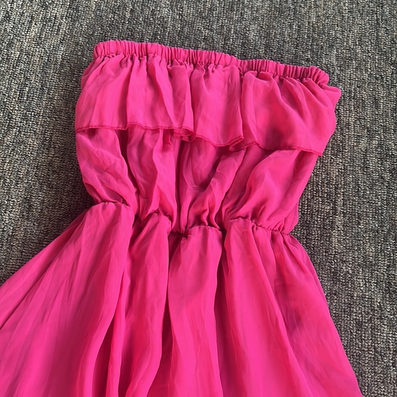Pink Flowy High-Low Dress - Picture 2 of 6